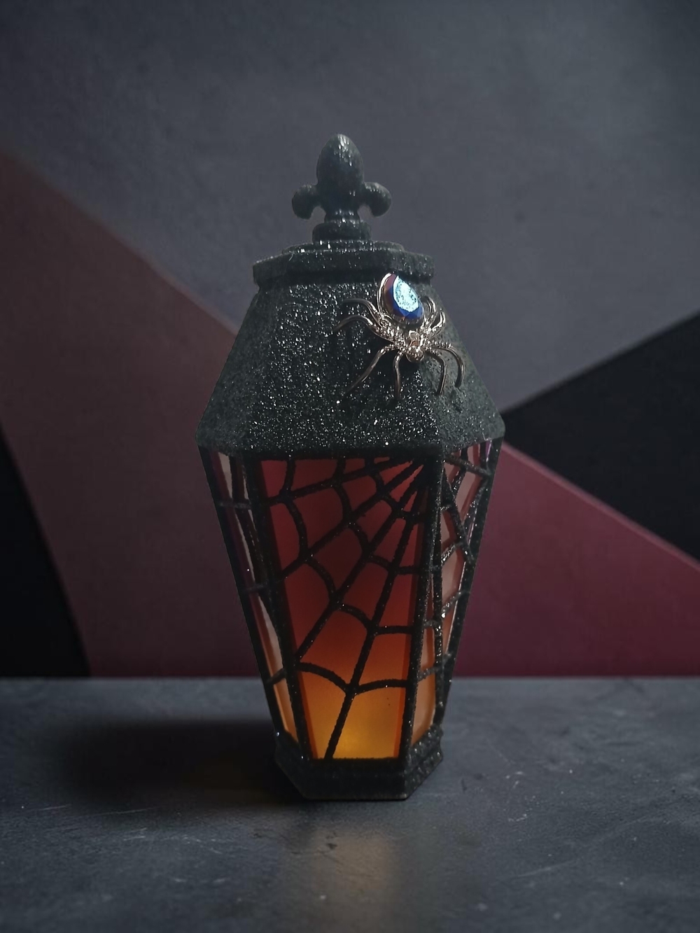 Halloween Spiderweb Wallflower Holder- Black and Orange Home Accent